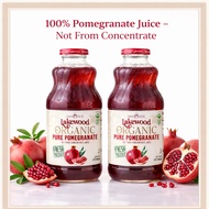 2x Lakewood Organic Pomegranate 32oz (946ml) Exp 8/2027 Pomegranate Juice 100%