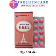 Trivitamin 3B B1- B6 - B12 box of 100 tablets - vitamin B1- B6 - B12 supplement