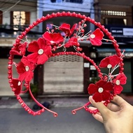 Bridal dress with red velvet flowers and luxurious crystal beads May 2025 Giangpkc SP2227508