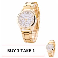 Geneva Gold/White Roman Numerals Wrist Watch Buy 1 Take 1