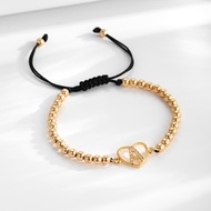 Hyl Jewelry 689B Gelang Titanium Wanita Pria Huruf Nama Murah Korea Fashion Abjad Karat Selamanya An