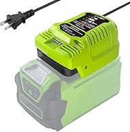Mini Charger for Greenworks 40V Battery, 1/2 Size of Original, Compatible with G-MAX 40V Battery 294