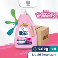 [Bundle of 4] Breeze 2 in 1 Fragrance Of Comfort Liquid Detergent 3.6KG
