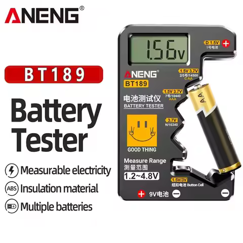 ANENG BT189 Button Cell Battery Tester 9V N D C AA AAA Universal Household LCD Display Battery Teste