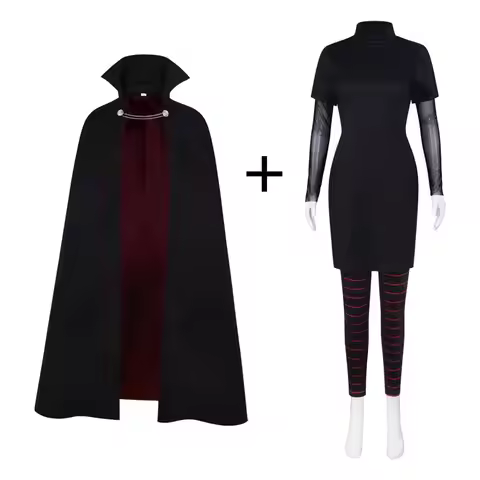 Woman Halloween Carnival Customized Clothes Black Cloak Dresses Mavis Cosplay Costume Hotel Transylv