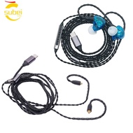 SUBEI1 4-Strand Braided Upgrade Cord, 120cm / 47.24in Built In Microphone MMCX to Type C Headphone C