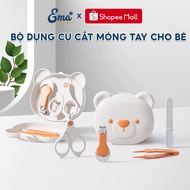 4-in-1 baby hand clipper set with bear-shaped box to prevent burgers, safe for newborns Piece