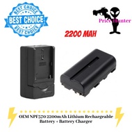 OEM NPF570 2200mAh Lithium Rechargeable Battery Pack for Video Lighting + NP570 Battery Charger