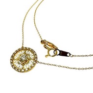 Verite necklace for women, 2.8g, 44cm, 18K gold, with a 0.208ct center diamond (I-SI2-3EX) and 0.11c