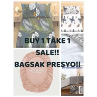 TNC Solo Bedsheet Random Design Semi Cotton single double queen and king size Single Bedsheet Double