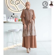 Boomming / Gamis Kebaya Rompi Outer AS / Kebaya Gamis Tulle mix Ceruty