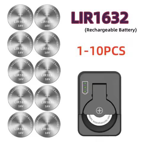 1-10PCS LIR1632 3.6V Lithium Rechargeable Button Coin Cell Battery Can Replace CR1632 DL1632 for Wat