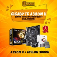 BUNDLE SET GIGABYTE A320M-S2H/B550M/B450/B550 WITH AMD ATHLON 3000G/RYZEN 5 3100/3600/5600G