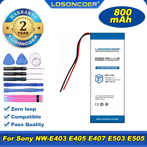 LOSONCOER 800mAh For Sony NW-E403, NW-E405, NW-E407, NW-E503, NW-E505, NW-E507 1-175-558-11, MR11-27