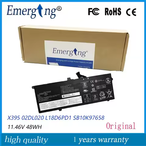 11.46V 48WH L18C6PD1 L18M6PD1 Laptop Battery for Lenovo ThinkPad X390 X395 SB10T83169 5B10W13926 L18