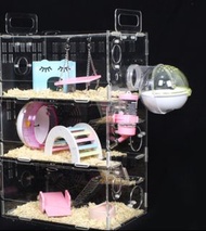 透明倉鼠籠 三層小型 整理箱（熊仔鼠，黃金鼠，沙鼠，通心粉鼠，一線，三線）