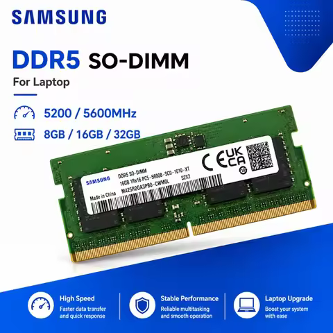 DDR5 SO-DIMM Laptop Memory PC5-41600 PC5-44800 RAM 8GB 16GB 32GB 5200MHz 5600MHz 262 Pin Notebook/La