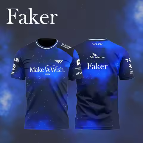 Faker Jersey T-shirt 2025 LOL Esports Lck T1 Team Training Uniform T-shirts Unisex SKT Tees Y2k Top 
