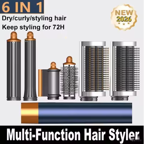 SenCiciMen 6-in-1 Multi Hair Styler Curling Iron Hair Hot Air Brush Curling Barrel Hair Dryer Profes