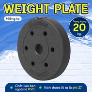 BG (MIẾNG PVC 20KG) - Tạ miếng nhựa  PVC đặc ruột tạ bánh nhựa tạ đĩa 20KG