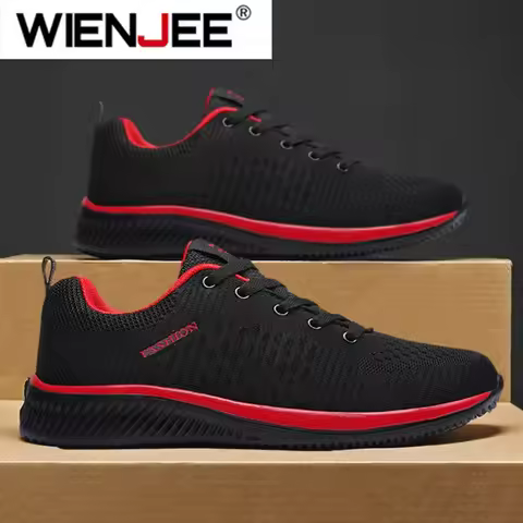 Men Running Walking Knit Shoe Casual Sneakers Breathable Sports Running Athletic Gym Lightweight Out