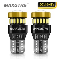 MAXGTRS 2x 9-48V T10 W5W LED Canbus Light Bulb Car Interior Reading Parking Width Lights White Ice Blue For Truck Pickup 12V/24V