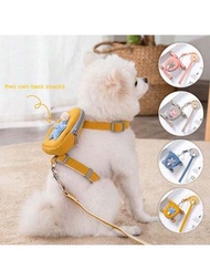 1入組寵物牽繩套裝，包含胸衣和背包，適用於狗和貓的散步