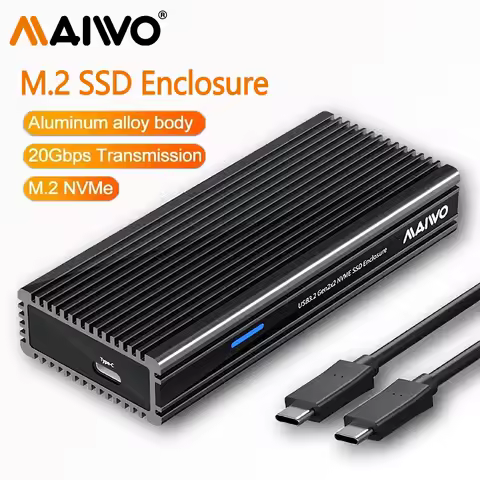 MAIWO M.2 NVMe SSD Enclosure USB 3.2 GEN2x2 Type-C to PCIe NVMe Adapter Support Thunderbolt 3/4 USB 