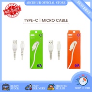 【ABCDHUB】6A Fast Charging Cable / Micro / Type-C / Oppo Redmi Cable / Iphone Samsung Huawei Cable