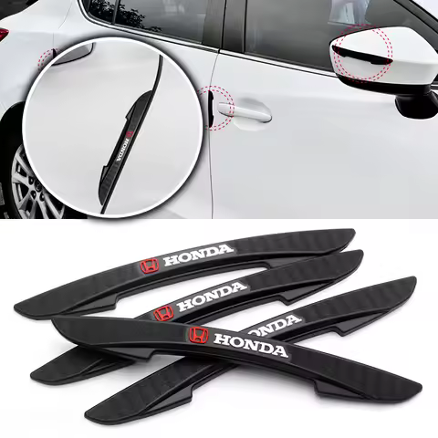 4Pcs Car Styling Door Side Edge Anti-collision Bumper Strip Sticker For Honda Mugen Accord Civic Vez