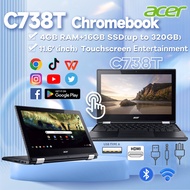 Acer C738T Chromebook laptop/4GB RAM+16GB SSD 320GB HDD/flip design/online courses reading office