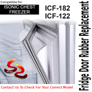 ISONIC CHEST FREEZER Refrigerator Fridge Door Seal Gasket Rubber Replacement ICF-182 ICF-122  - wira