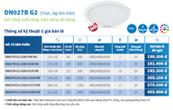 Đèn âm trần DN027 Philips 7W10W14W17W a/s TrắngVàngTrung tính( chính hãng)-Bảo hành đổi mới 2 năm