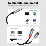BT Stereo Sound Output 3 5mm to 2Male Cable Gold Plate Terminals 1m 2m 300cm 5m