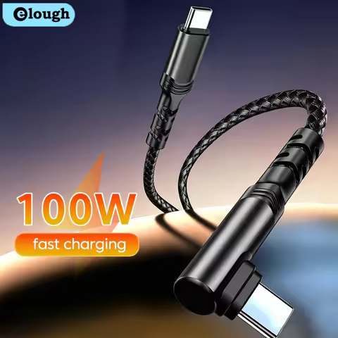 100W USB C to Type C Cable Fast Charging 90 Degree Elbow Type C To Type C Data Cable For Iphone 17 1