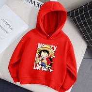 Lolocee Luffy Casual Sweatshirt Baby Boys Winter Coat Anime Jogging Hoodies