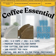 V60 White Natural Filter Paper V01 V02 GossipBee Coffee Essential