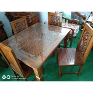 🔥🔥SET MEJA MAKAN JATI MINIMALIST. JATI ASLI INDONESIA. 4 SEATER JIMAT RUANG💥💥