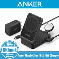 Anker MagGo 3-in-1 Charging Station, Qi2 Certified 15W Wireless Charger Stand