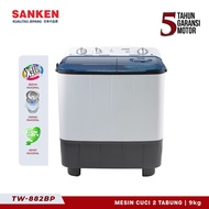 PROMO SPESIAL Sanken Mesin Cuci Twin Tub TW-882BP 9kg Mesin Cuci 2 Dua Tabung