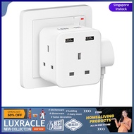 [sgstock] LENCENT USB Plug Extension with 2 USB Ports, 3 Way USB Socket Extension, 5-in-1 USB Outlet Plug Extender for H