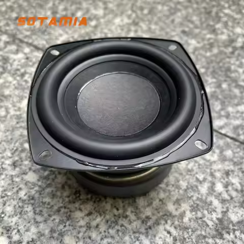SOTAMIA 1Pcs 3.5 Inch Mid Woofer 4 Ohm 40W High End Audiophile Long Stroke Subwoofer Speaker DlY Blu