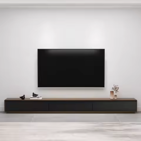 Floating Wood TV Stand Modern Entertainment Center Electric Fireplace Console Storage Cabinet Meuble