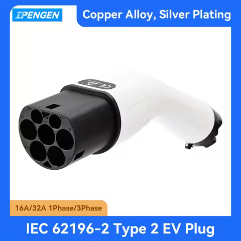 IPENGEN Type 2 EVs Male EV Charger Plug Connect to EV Charging Station 3 Phase 32A IEC 62196-2 EV Ch