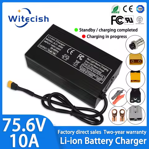 75.6V 10A Charger Usd For 66.6V 18S Intelligent Fast Charging High Power Li-ion Battery Charger Dual