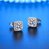 Petchara Jewelry ต่างหูเพชรโมอีส 50 ตังค์ เงินแท้ S925 น้ำ 100-98 D-VVS1 : D3012