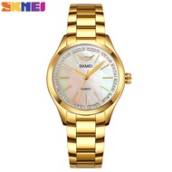 SKMEI Top Luxury Original Brand Ladies Quartz Watch Elegant Diamond Stainless Steel Strap Fashion Lady Clock Waterproof Watch