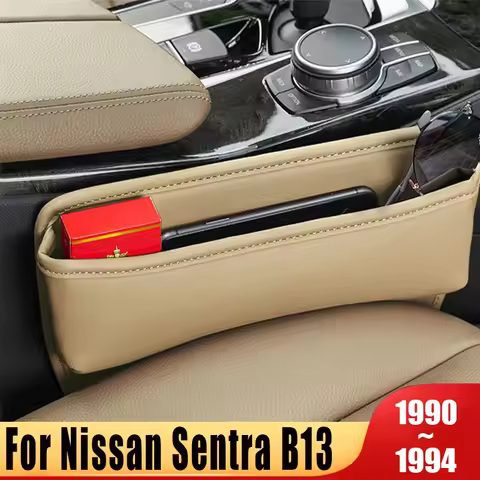 For Nissan Sentra B13 1990~1994 Car Seat Gap Filler Storage Box Wallet Key Card Sundries Tidying Tra