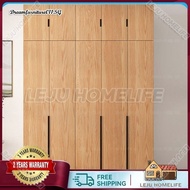 Solid Wood Pair Door Wardrobe Long Skirt Wardrobe 2/3/4/5/6 Door Wardrobe