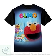 3D Kids T-Shirt | Printing Shirt - Elmo Children's 3D T-Shirt (Elmo-World) For Ages 1-12 Years